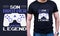Son Brother Gaming Legend-Funny gamer t-shirt design