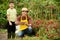 Son and Father at Flower Nursery