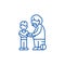 Son and father line icon concept. Son and father flat  vector symbol, sign, outline illustration.