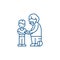 Son and father line icon concept. Son and father flat  vector symbol, sign, outline illustration.