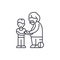 Son and father line icon concept. Son and father vector linear illustration, symbol, sign