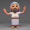The son of God, Jesus Christ the Messiah with arms in the air, 3d illustration