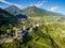 Sondrio - Valtellina IT - Aerial overview of the vineyards