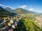 Sondrio - Valtellina IT - Aerial overview of the vineyards