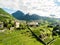 Sondrio - Valtellina IT - Overview of the vineyards and the Convent of San Lorenzo