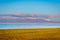 Song Kul lake with mountains, Kyrgyzstan