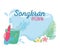 Songkran festival plastic water gun bucket flowers