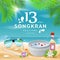 Songkran Festival summer of Thailand on sea