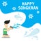 Songkran festival in Thailand Thai New Year during hot summer in 13th april