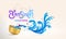 Songkran Thailand water splash festival vector background