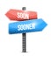 Soon sooner sign illustration design