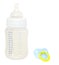 Soother and feeding bottle