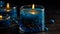 Soothing Ambiance: Aroma Candle in Blue Glass (AI Generated)