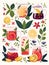 Soothing Ensemble of Herbal Teas Featuring Variety of Flavors, Flat Vector Illustration