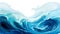 Soothing Waterscapes Ocean Waves Watercolors and Fluid Harmony on Serene White Background