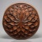 Sophisticated Brown Flower Sculpture 3d Model With Terracotta Medallion Style