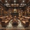 Sophisticated cigar lounge with rich leather chairs and wood accents