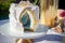 Sophisticated Geode Wedding Cake with Black and Gold Accents and Delicate Sugar Flowers - ai generated