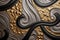 Sophisticated Leather Background with Stitched Swirls in Metallic Silver and Gold