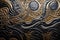 Sophisticated Leather Background with Stitched Swirls in Metallic Silver and Gold