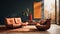 Sophisticated living room design with stylish leather armchairs AI Generated
