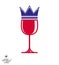 Sophisticated luxury wineglass with king crown, graphic artistic