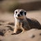 A sophisticated meerkat in a business suit, posing for a portrait in its burrow1