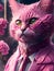Sophisticated Pink Cat in Suit