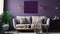 Sophisticated Purple Living Room Canvas With Commercial Imagery