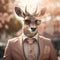 Sophisticated Surrealism: Deer In Pink Suit With Sunglasses