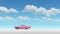 Sophisticated Surrealism: Pink Car Under Blue Sky