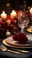 Sophisticated table setting, tailored for memorable parties, Christmas
