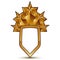 Sophisticated vector blazon with a golden star emblem, 3d polygonal glamorous design element, clear EPS 8.