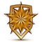 Sophisticated vector blazon with a golden star emblem, 3d polygonal glamorous design element, clear EPS 8.
