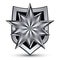 Sophisticated vector blazon with a silver star emblem, silvery 3