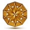 Sophisticated vector golden star emblem, 3d decorative design element, clear EPS 8.