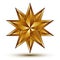 Sophisticated vector golden star emblem, 3d decorative design element, clear EPS 8.