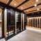 A sophisticated wine tasting room with a glass-enclosed wine cellar, a tasting bar, and elegant seating for guests3, Generative