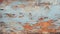 Sophisticated Woodblock: Old Peeling Paint Texture Photo In Light Sky-blue And Orange