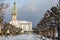 Sopot Lighthouse in winter scenery