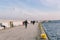 Sopot Pier Molo in the city of Sopot, Poland February 9, 2020. Cold winter day on famous old wooden pier in Sopot