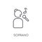 Soprano linear icon. Modern outline Soprano logo concept on whit