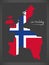 Sor-Trondelag map of Norway with Norwegian national flag