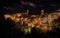 Sorano, Grosseto, Tuscany, Italy: night landscape of the picturesque medieval hill town