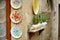 SORANO, ITALY - JUNE 8, 2019: Ceramic dishes handpainted in Sorano, an ancient medieval hill town hanging from a tuff stone .