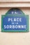 Sorbonne university street sign in Paris