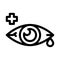 Sore Sick Tear Eye Organ Icon Thin Line Vector