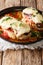 Sorrentino chicken breasts are topped with eggplant, prosciutto, marinara sauce, mozzarella, and sprinkled with Parmesan