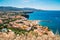 Sorrento coast town panorama view in Italy