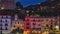 Sorrento homes along the beach at night, aerial view, Amalfi Coast - Italy